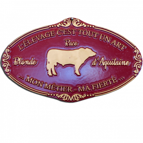 Plaque agricole Blonde d'Aquitaine