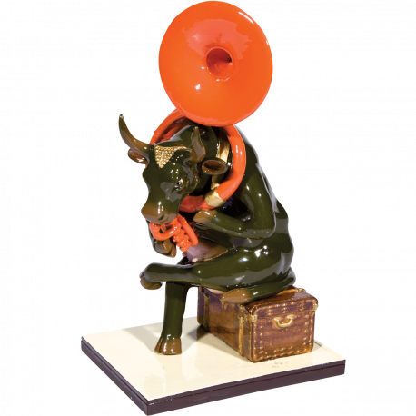 Cow Parade Josephine au trombone